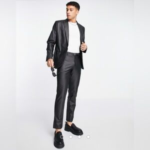 ASOS River Island faux leather suit pants 34x32